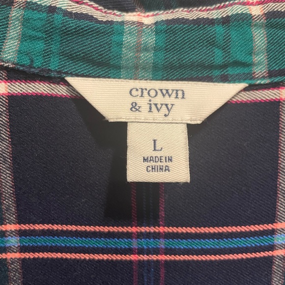 💜 Crown & Ivy Plaid Maxi Dress - Green and Blue - Picture 4 of 4